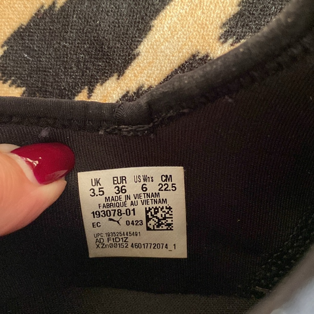 Puma Black Perforated Patterned Pull-On Sneakers,… - image 8